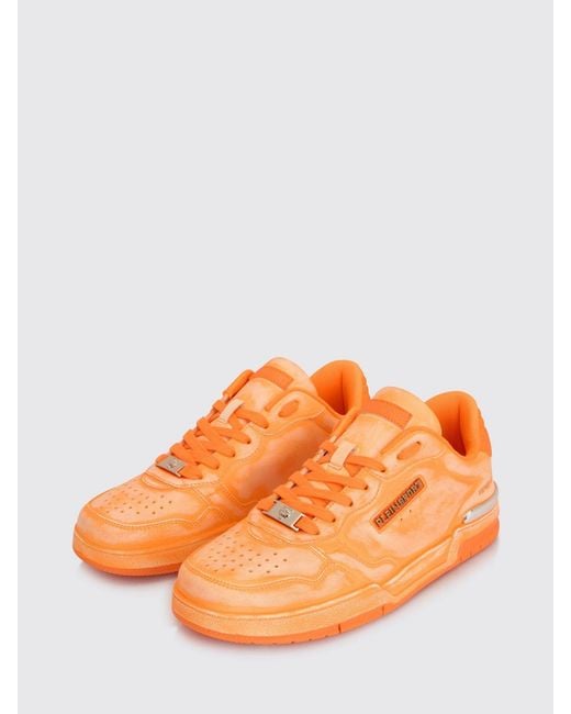 Philipp Plein Orange Viper Ii Used Leather Sneakers for men