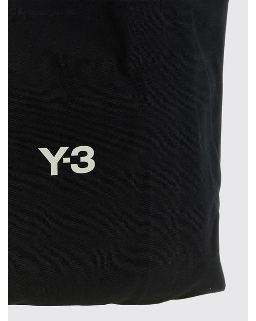 Y-3 Black Canvas Tote Bag With Logo for men