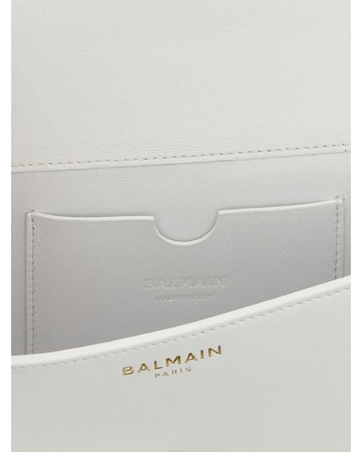 Balmain White Shuffle Leather Wallet Bag