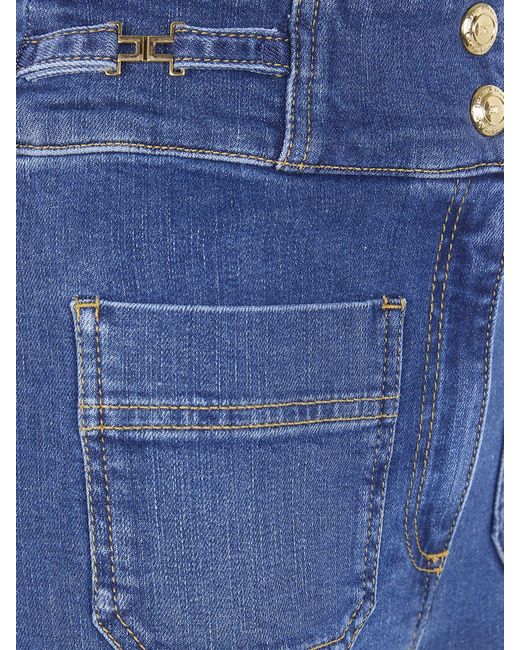 Elisabetta Franchi Blue Flared Denim Jeans