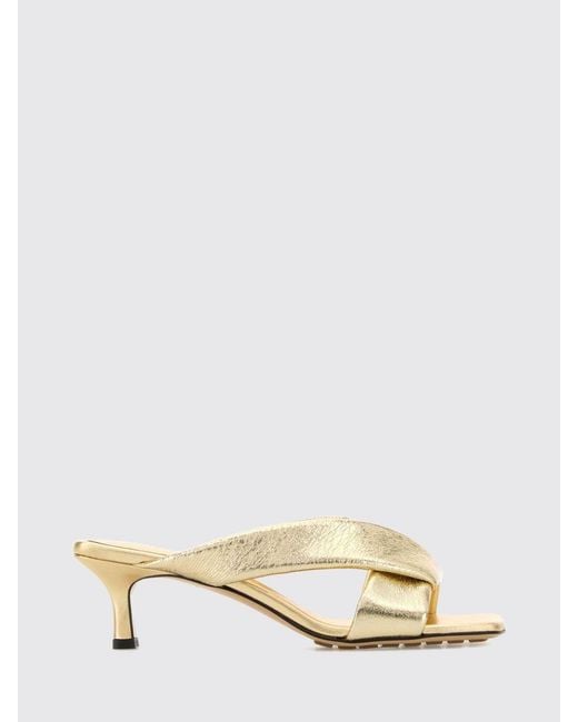 Bottega Veneta Natural Heeled Sandal