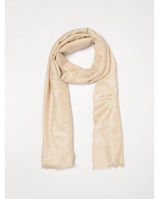 Liu Jo Natural Jacquard Animal Print Viscose Blend Stole