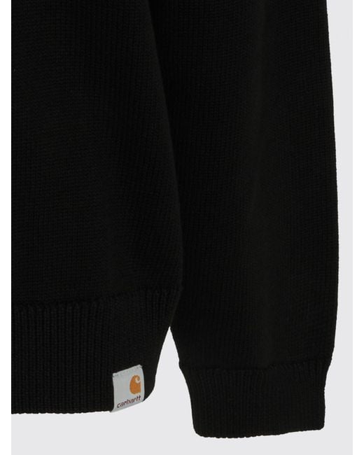 Carhartt Black All-Over Jacquard Logo Cotton Crewneck Jumper for men