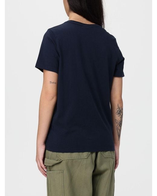 Maison Kitsuné Blue Maison Kitsun&Eacute Cotton T-Shirt With Logo