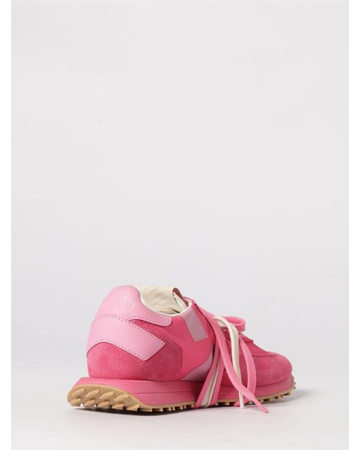 GHOUD VENICE Pink Rush Suede And Nylon Sneakers