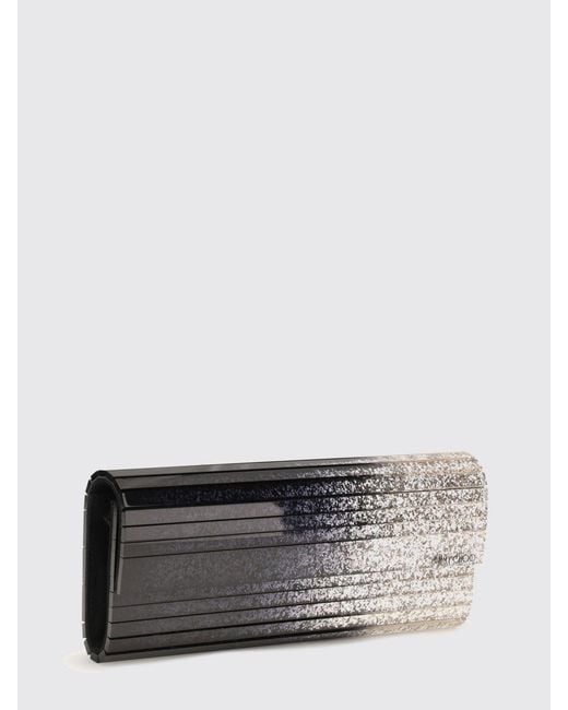 Jimmy Choo Gray Sweetie Rigid Mother Of Pearl Box Clutch With Chain Strap