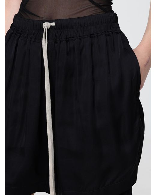 Rick Owens Blue Satin Drawstring Shorts