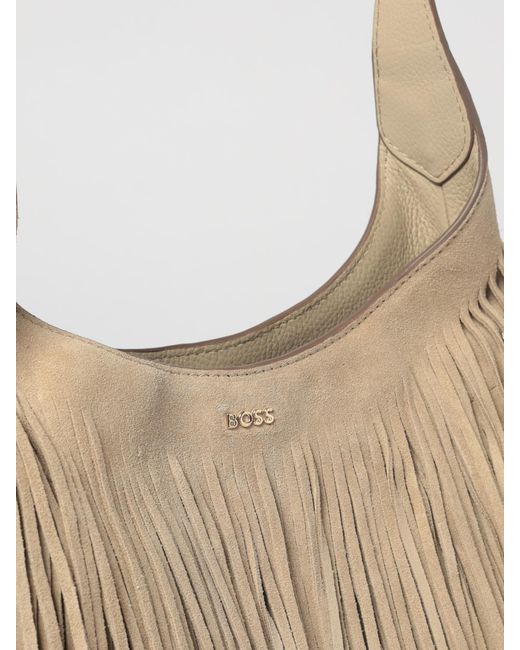 Boss Natural Lenah Fringed Suede Bag