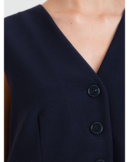 Twinset Blue Pleated Crepe Midi Dress