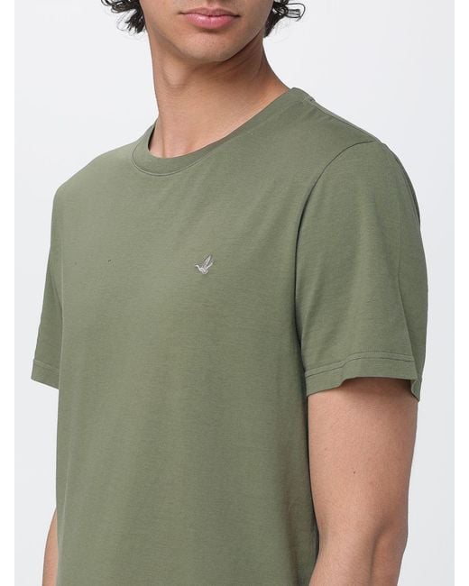 Brooksfield Green Cotton Crew Neck T-Shirt for men