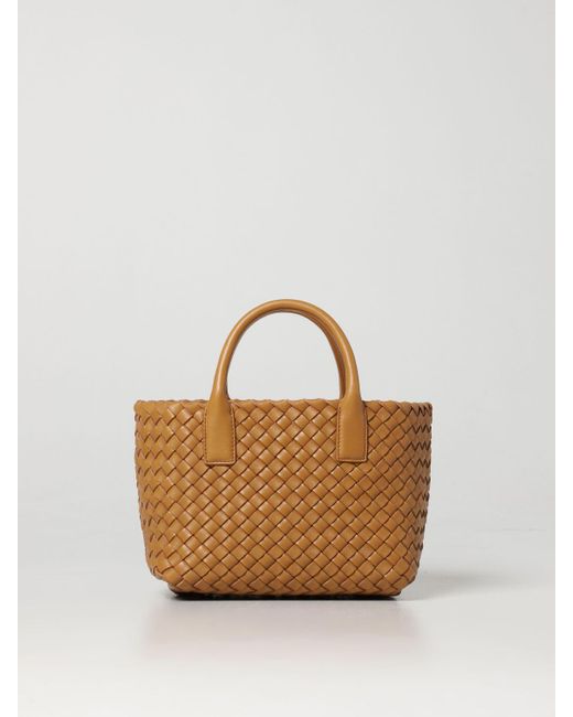 Bottega Mini Cabat Woven Leather Bag in Natural Lyst