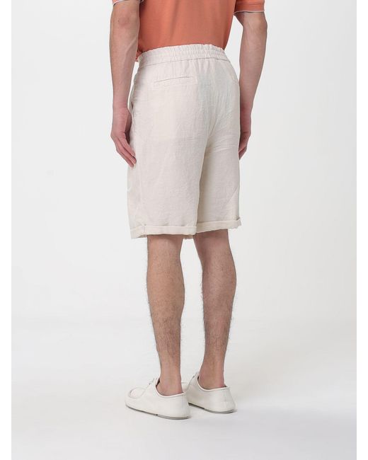 Brunello Cucinelli Natural Linen Drawstring Shorts for men