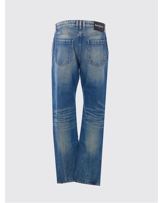 Balmain Blue Straight Denim Jeans for men