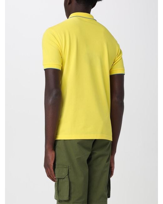 Sun 68 Yellow Cotton Polo Shirt for men