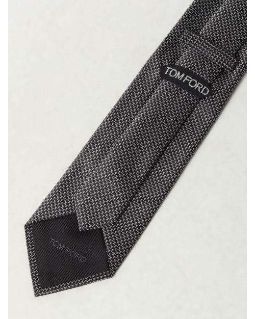 Cravatta in seta jacquard di Tom Ford in Black da Uomo
