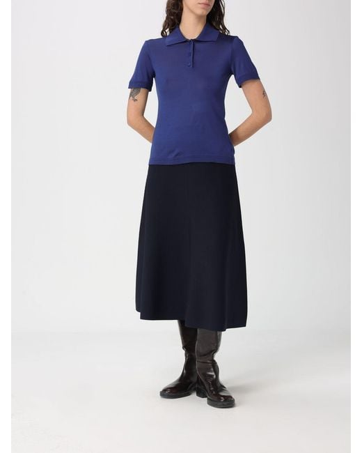 Max Mara Blue Silk Polo Shirt