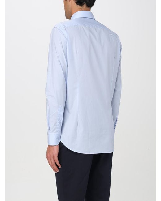 Etro Blue Solid Poplin Shirt for men