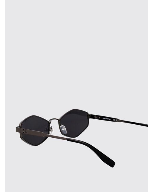Karl Lagerfeld White Irregular Shape Metal Sunglasses With Embossed Logo