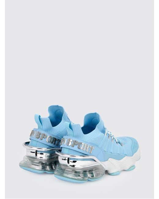 Philipp Plein Blue Mesh And Rubber Sneakers for men