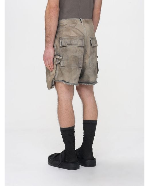 Rick Owens Natural Denim Cargo Shorts for men
