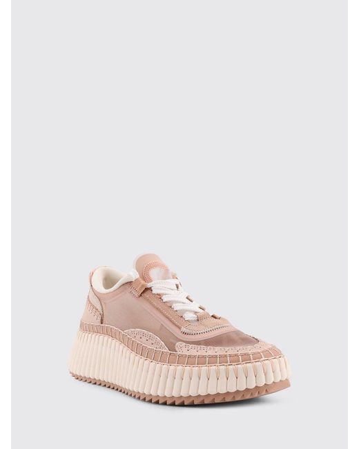 Chloé Pink ChloÉ Nama Mesh Nylon Sneakers
