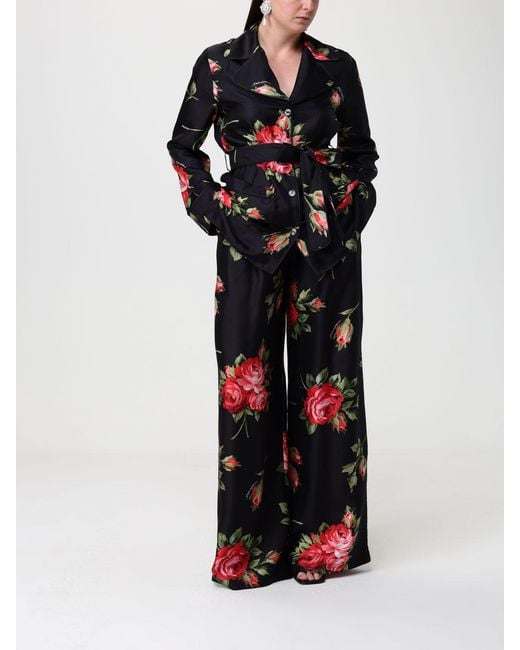 Dolce & Gabbana Black Dolce &Amp Gabbana Twill Palazzo Trousers