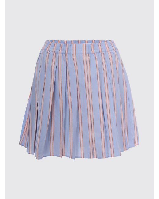 Lacoste Blue Striped Cotton Skirt
