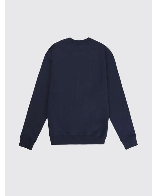 AMI Blue Crew-Neck Sweatshirt With Mini Logo for men