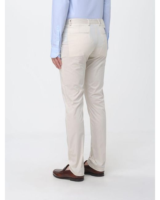 Brooksfield White Cotton Blend Chino Trousers for men