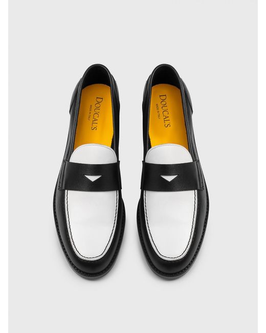 Doucal's Black Leather Loafers