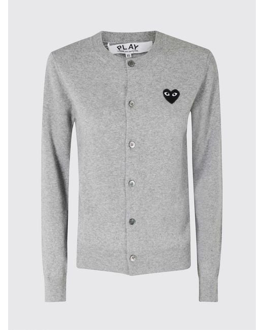 COMME DES GARÇONS PLAY Gray Comme Des Gar&Ccedil	Ons Play Wool Cardigan With Logo