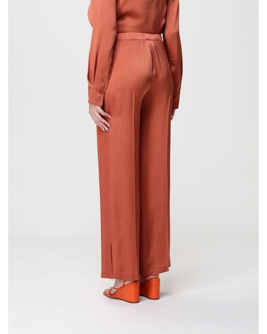 Semicouture Red Silk Trousers