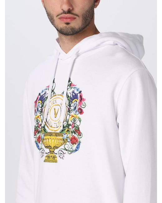 Versace Jeans Couture White Sweatshirt In Cotton for men