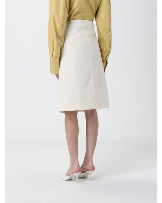 AMI Natural Virgin Wool Wrap Skirt