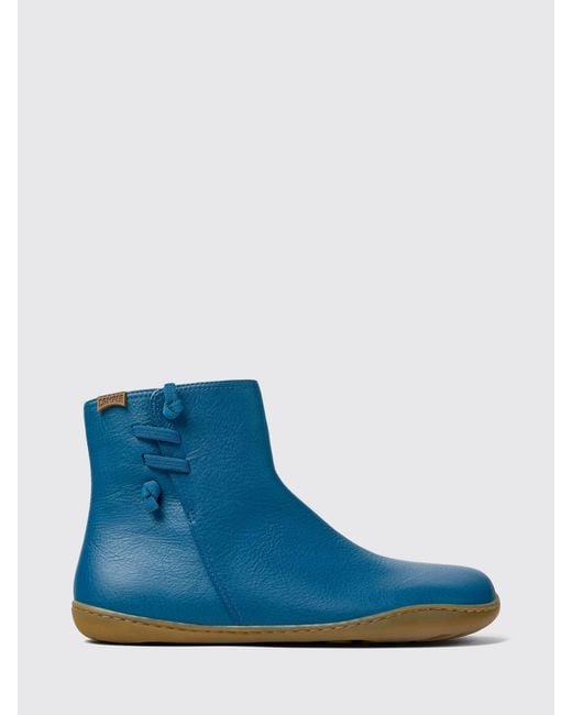 Camper Blue Flat Ankle Boot