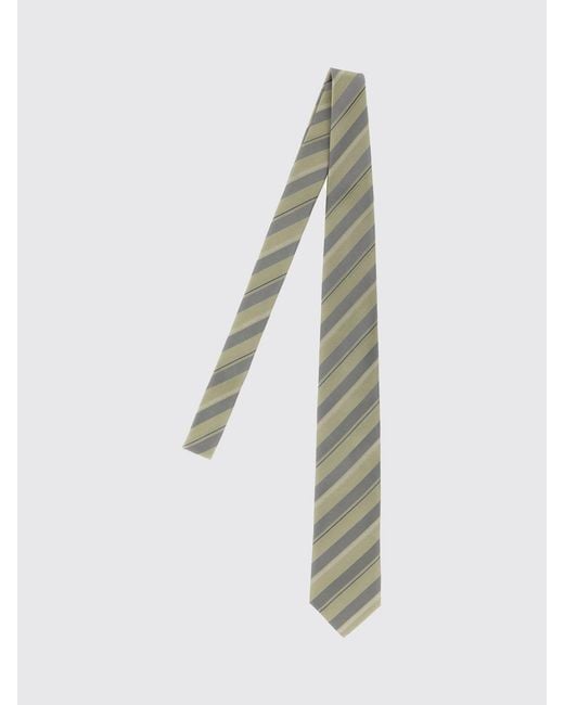 Brunello Cucinelli White Regimental Silk Tie for men
