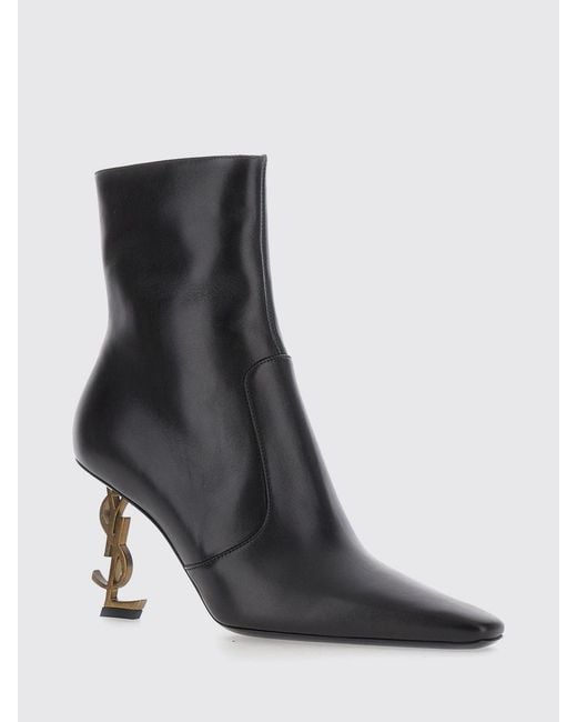 Saint Laurent Black Flat Ankle Boot