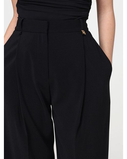 Elisabetta Franchi Black Crêpe Classic Trousers