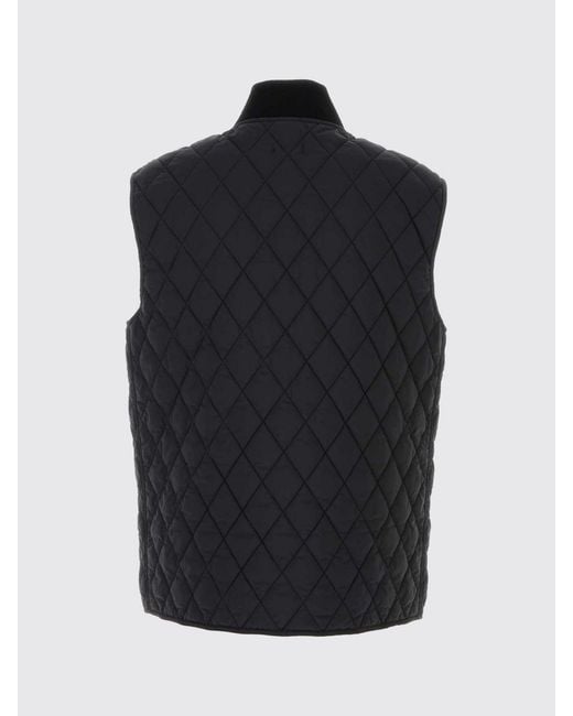 Burberry Blue Quilted Nylon Vest With Bomber Collar And Ekd Logo Detail for men