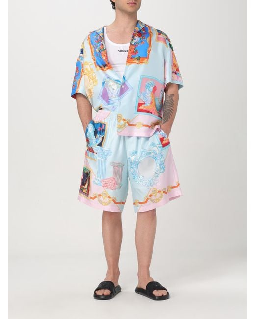 Débardeur Nervuré À Logo Brodé Versace pour homme en coloris White