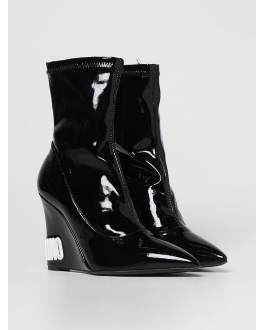 Moschino Couture Black Wedge Shoes