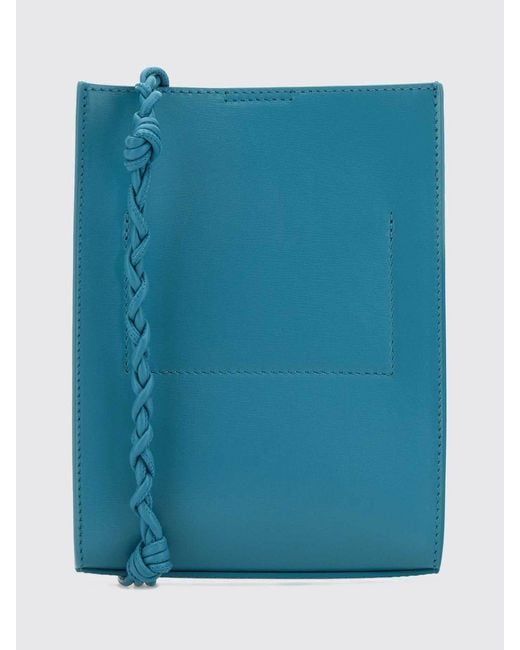 Jil Sander Blue Tangle Calf Leather Shoulder Bag By