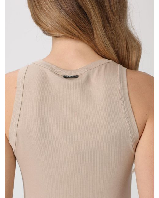 Brunello Cucinelli Natural Stretch Cotton Basic Tank Top