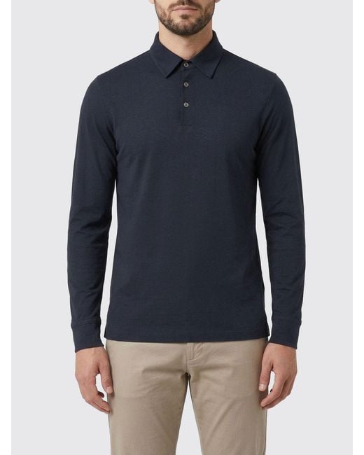 Incotex Blue Cotton Polo Shirt for men