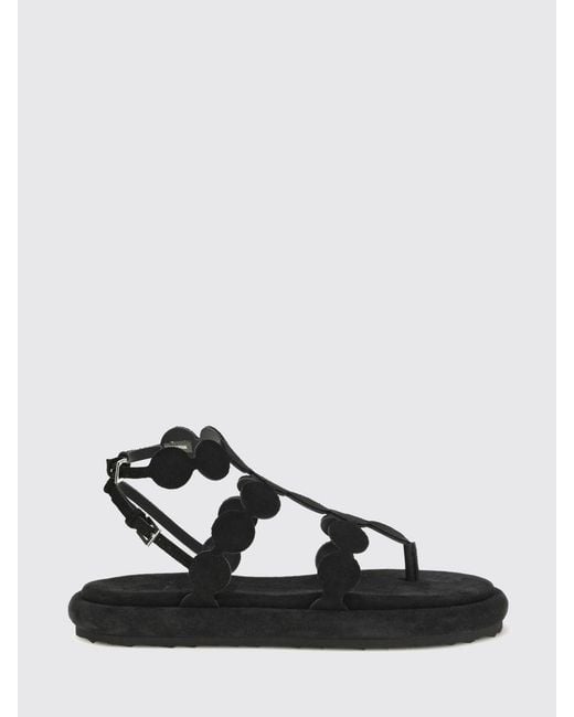 Pierre Hardy White Low-Heeled Suede Thong Sandals With An Ankle Strap