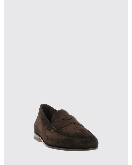 Santoni White Carlos Suede Loafers for men