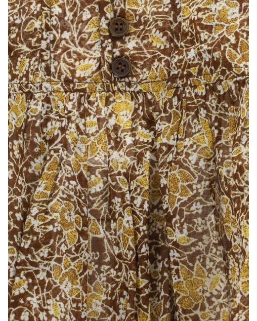 Isabel Marant Black Cotton Lirhetta Top With Floral Print