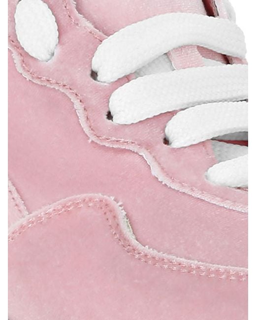 Philipp Plein Pink Low-Top Leather And Suede Trainers With Contrasting Rear Logo