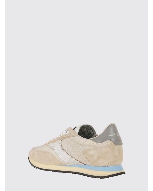 Philippe Model White Suede And Lurex Sneakers