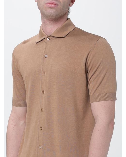 Kangra White Knit Polo Shirt for men